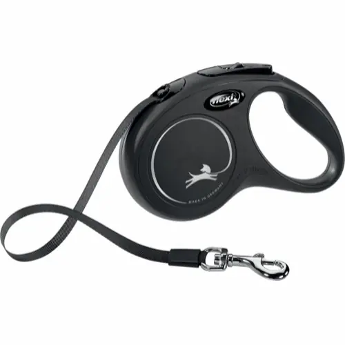 Premium Flexi New Classic S, 5M, band - max 15 kg (Svart)