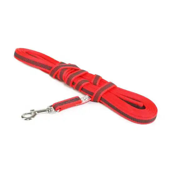 JULIUS-K9 COLOR & GRAY® 14 MM SUPER-GRIP KOPPEL MED HANDTAG - RÖD/5 M Populär
