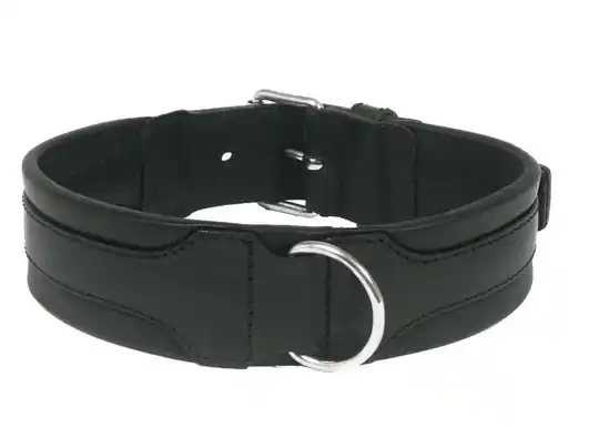 Outlet Martin Sellier Comfort Kalvskinn Läderhalsband 50 cm - Svart