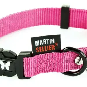 Premium Martin Sellier Justerbart Nylonhalsband - Rosa (30 cm)
