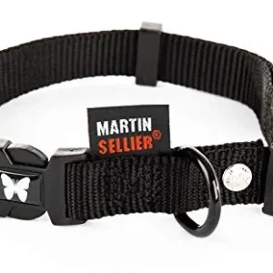 Martin Sellier Justerbart Nylonhalsband - Svart (30 cm) Billigare