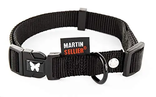 Martin Sellier Justerbart Nylonhalsband - Svart (30 cm) Billigare
