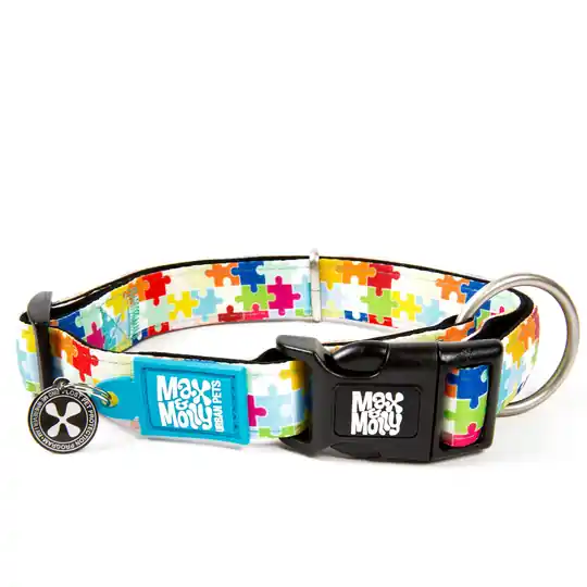 Populär Max & Molly Smart ID Hundhalsband - Puzzle (M)