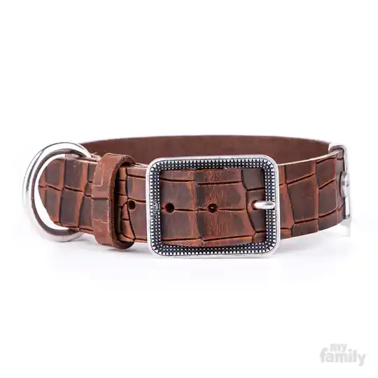 MyFamily Tucson Läderhalsband- Brun (XXL +) Bästa pris
