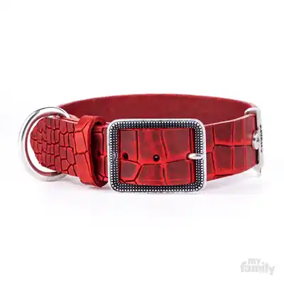 MyFamily Tucson Läderhalsband- Röd (XL+) Kampanjpris