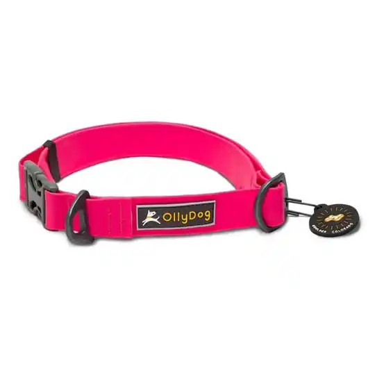 OllyDog Tilden vattentätt halsband - Rosa (M) Premium