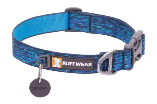 Ruffwear - Flat Out Collar Hundhalsband - Oceanic Distortion (S = 28-36 cm) Populärt val