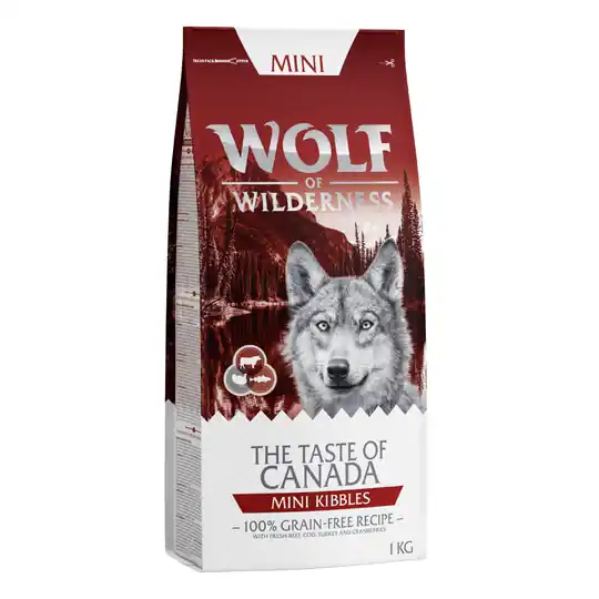 2 + 1 på köpet! 3 x 1 kg Wolf of Wilderness - Adult The Taste of Canada - Mini Endast denna vecka
