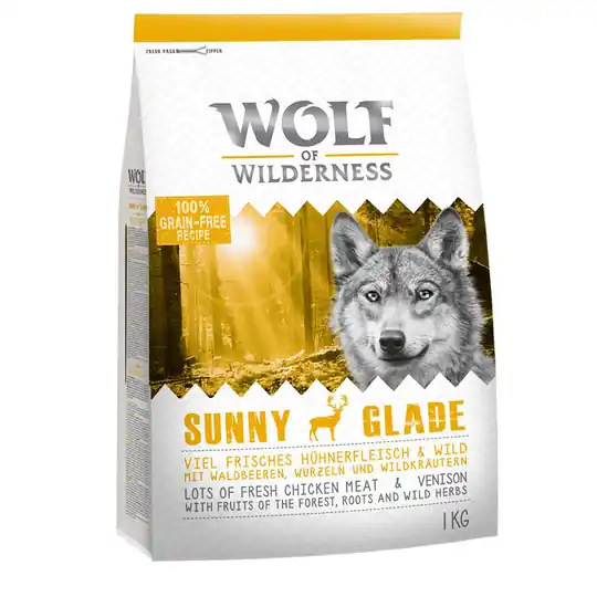2 + 1 på köpet! 3 x 1 kg Wolf of Wilderness Classic/Soft - Adult Sunny Glade - Deer Kampanj