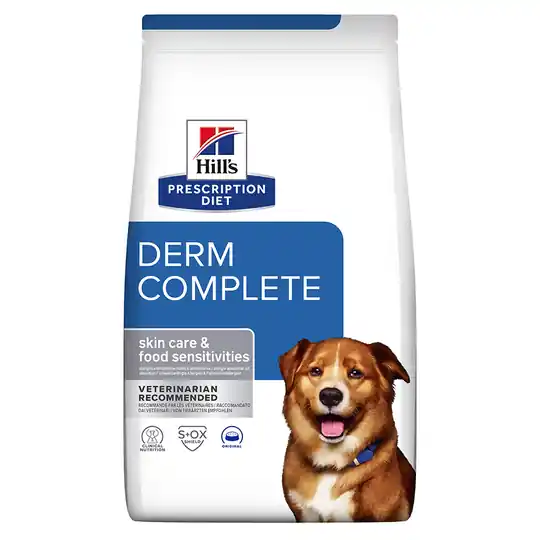 2 x 10 kg / 12 kg Hill‘s Prescription Diet till sparpris! - Diet Derm Complete (2 x 12kg) I lager