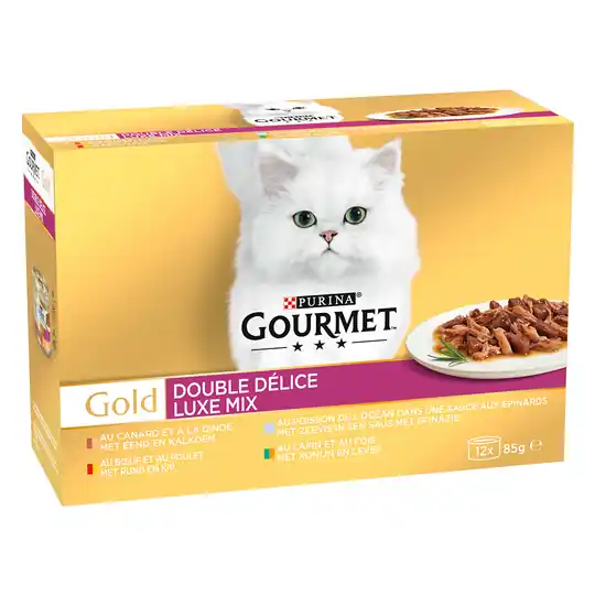 24 + 12 på köpet! 36 x 85 g Gourmet Gold - Duo Delice - Lyxmix Kampanj