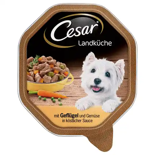 28 x / 48 x 150 g Cesar våtfoder till sparpris! - Country Kitchen Fjäderfä och grönsaker i sås (28 x 150 g) Billig