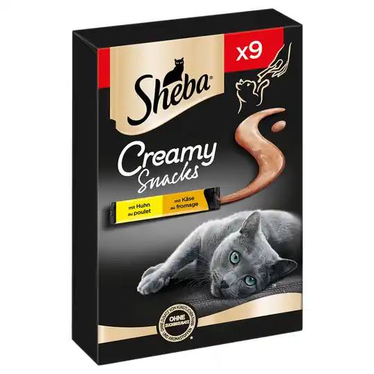 3 + 1 på köpet! 4 x Sheba Creamy Snacks - Kyckling + Ost (4 x 9 x 12 g) Säker betalning