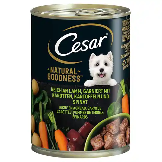 Snabb frakt 4 + 2 på köpet! 6 x 400 g Cesar Natural Goodness - Lamm