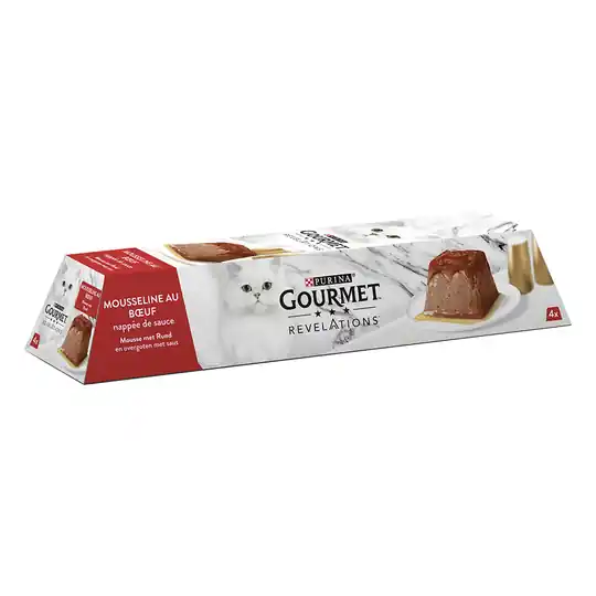Kampanj 8 + 4 på köpet! Gourmet Revelations Mousse kattmat - Nötkött (12 x 57 g)