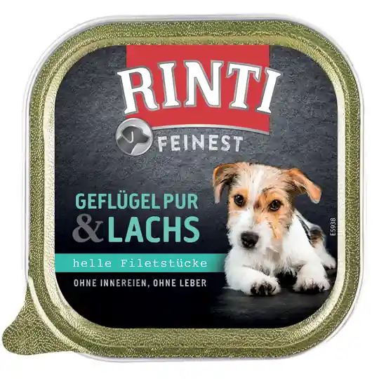 9 + 2 på köpet! 11 x 150 g RINTI Finest portionsformar - Fjäderfä & lax Populärt val