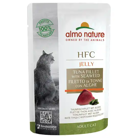 Endast idag Almo Nature HFC Jelly Pouch 6 x 55 g - Tonfiskfilé & alger