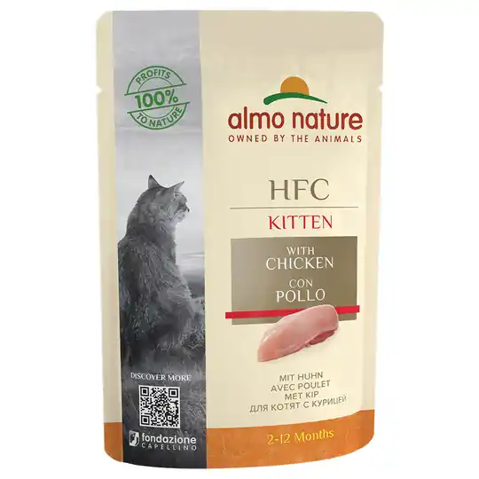 Beställ nu Almo Nature HFC Kitten 6 x 55 g - Med kyckling