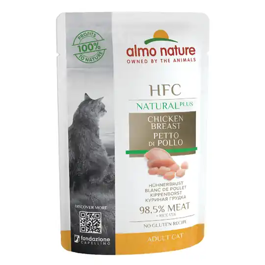 Kampanj Almo Nature HFC Natural Plus 6 x 55 g - Kycklingbröst
