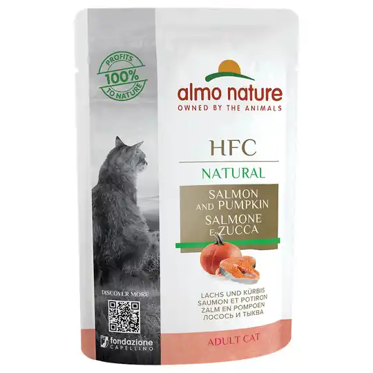 Almo Nature HFC Pouch 6 x 55 g - Lax & pumpa Billig