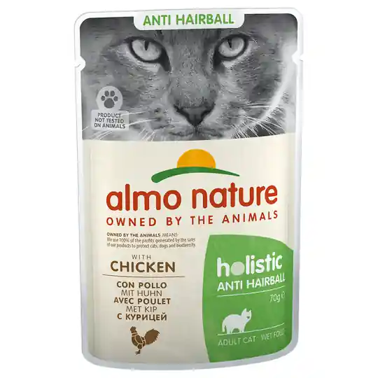 Almo Nature Holistic Anti Hairball portionspåse - 24 x 70 g med kyckling Kampanjpris