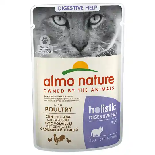 Almo Nature Holistic Digestive Help portionspåse - 24 x 70 g med fjäderfä Begränsat erbjudande