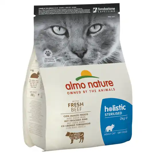 Lågt pris Almo Nature Holistic Sterilised Beef & Rice - Ekonomipack 2 x 2 kg