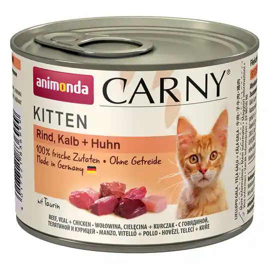 Animonda Carny Kitten 6 / 12 x 200 g - 6 x 200 g Nötkött, kalv & kyckling Fynd
