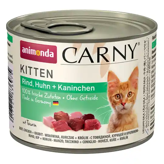 Animonda Carny Kitten 6 / 12 x 200 g - 6 x 200 g Nötkött, kyckling & kanin Extra rabatt