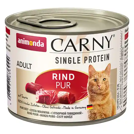 Animonda Carny Single Protein Adult 6 x 200 g - Nötkött pur Kundfavorit