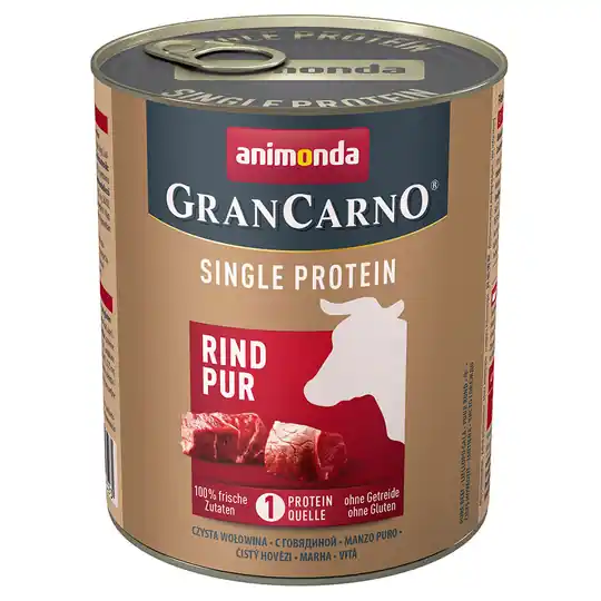 Animonda GranCarno Adult Single Protein 6 x 800 g - Nötkött Pur Snabb frakt