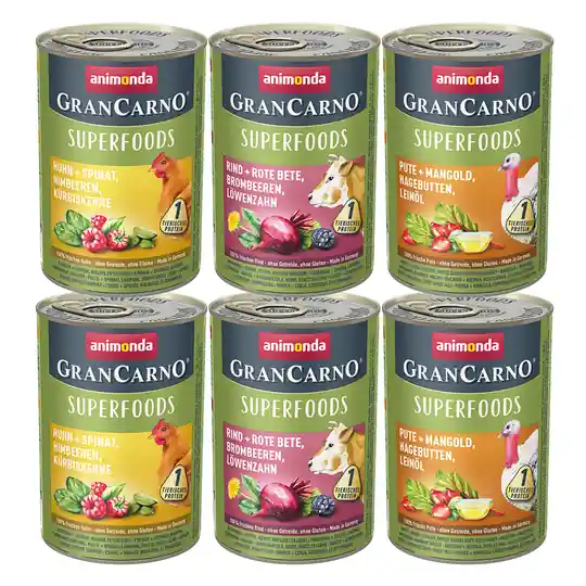Begränsat antal Animonda GranCarno Adult Superfoods Mix Ekonomipack 24 x 400 g Mix