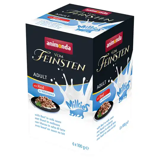 Begränsat antal Animonda Vom Feinsten Adult Milkies in Sauce 6 x 100 g - Nötkött i mjölksås