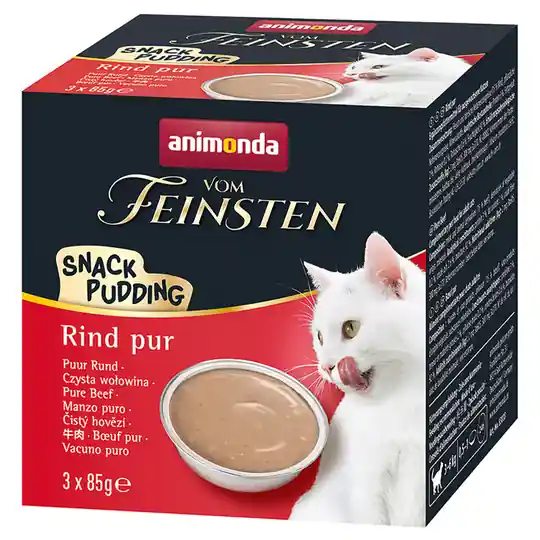 Animonda Vom Feinsten Cat Snack Pudding - 3 x 85 g Nötkött pur Begränsat antal