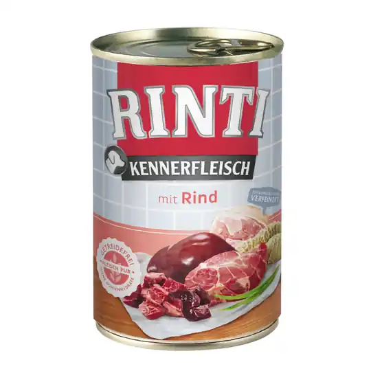 Rabatt Blandat provpack 6 x 400 g RINTI - Blandpack Nötkött, Fågelhjärtan, Lamm