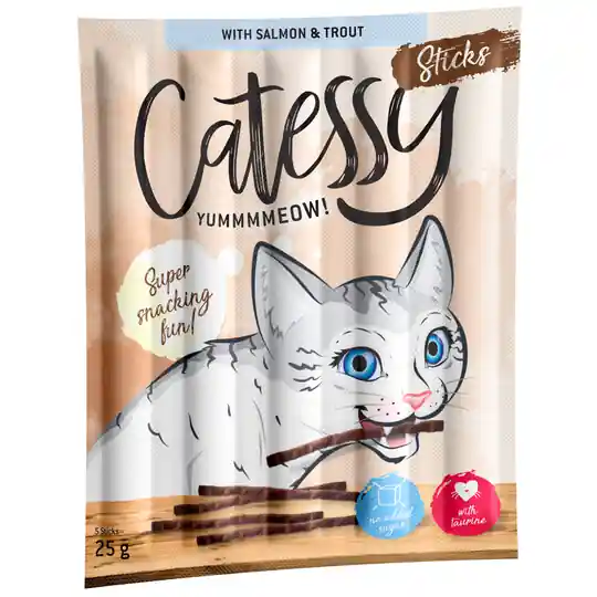 Begränsat antal Blandpack Catessy Sticks 30 x 5 g - Blandpack II Kalkon, Lax + Kanin, kalkon & jäst