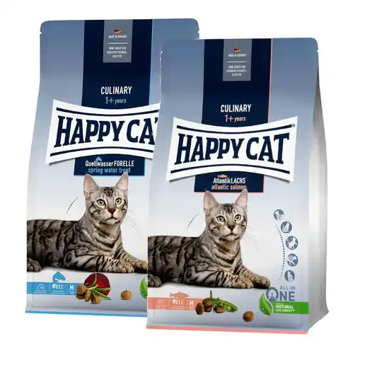 prisnedsättning Blandpack Happy Cat Culinary Adult - 3 x 1,3 kg Bavarian Beef, Atlantic Salmon, Farm Lamb