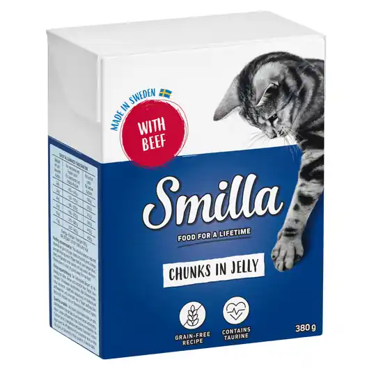 Blandpack Smilla Chunks i sås eller gelé 12 x 370 / 380 g Blandpack i sås Kyckling, Nötkött, Kycklinglever Populär