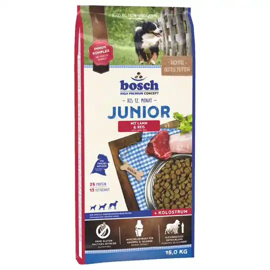 bosch Junior Lamm & ris - 15 kg Expressleverans