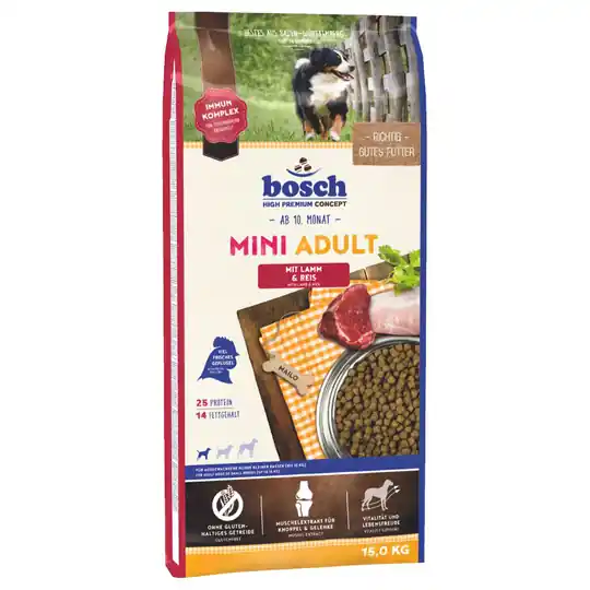 bosch Mini Adult Lamm & ris - 15 kg Trygg betalning