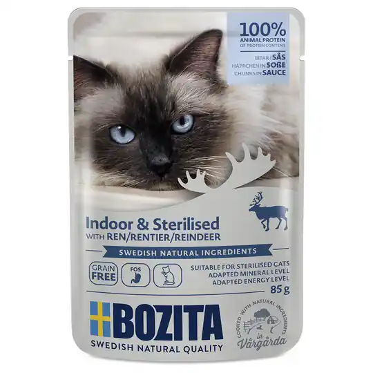 Bozita Bitar i sås Indoor & Sterilised 12 x 85 g - Ren Begränsat antal