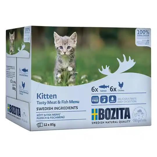 Endast idag Bozita Kitten Bitar i sås mixpack 12 x 85 g - Kött- och fiskmeny