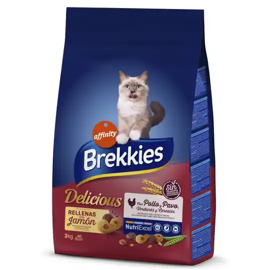 Brekkies Delicious Chicken, Turkey & Vegetables - Ekonomipack 4 x 3 kg Expressleverans
