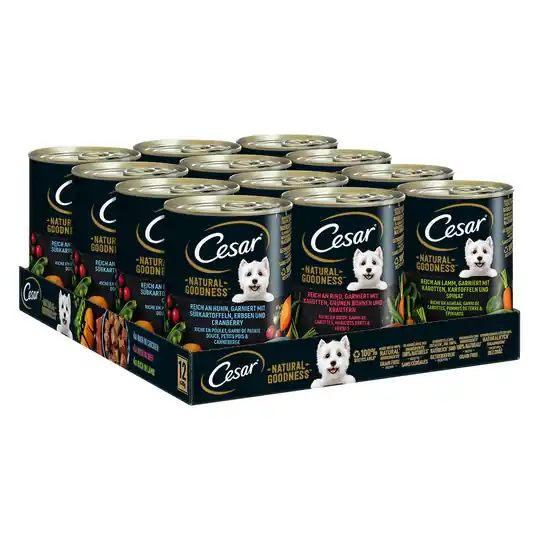 Cesar Natural Goodness - Mix 3 sorter 24 x 400 g Kundfavorit