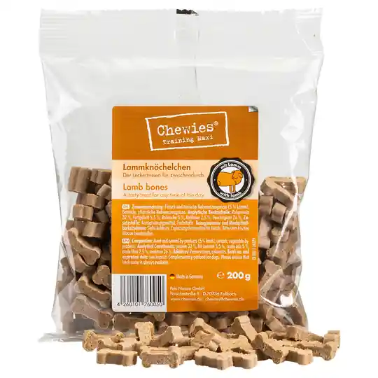 Chewies Bones belöningsgodis (halvfuktigt) - Ekonomipack Lamm, 4 x 200 g Trygg betalning