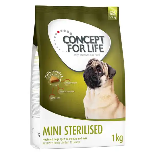 Beställ nu Concept for Life Mini Sterilised - 4 kg (4 x 1 kg)