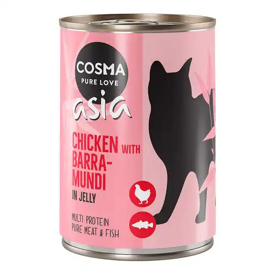 Cosma Asia in Jelly 6 x 400 g - Kyckling & barramundi Populärt val