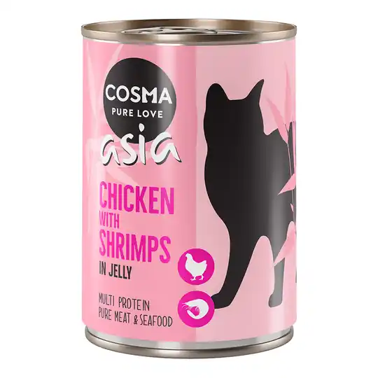 Cosma Asia in Jelly 6 x 400 g - Kyckling & räkor Premium
