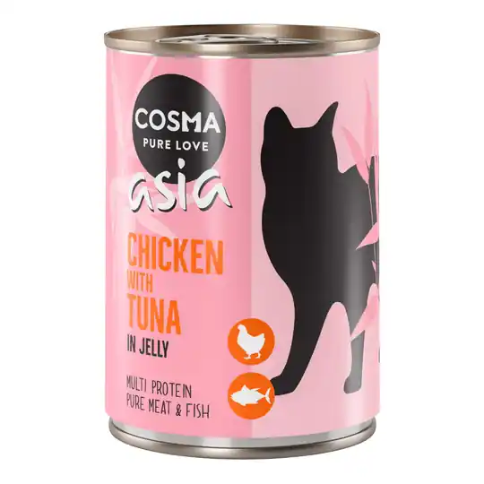 Cosma Asia in Jelly 6 x 400 g - Kyckling & tonfisk Sänkt pris