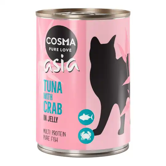 Lågt pris Cosma Asia in Jelly 6 x 400 g - Tonfisk & krabbkött